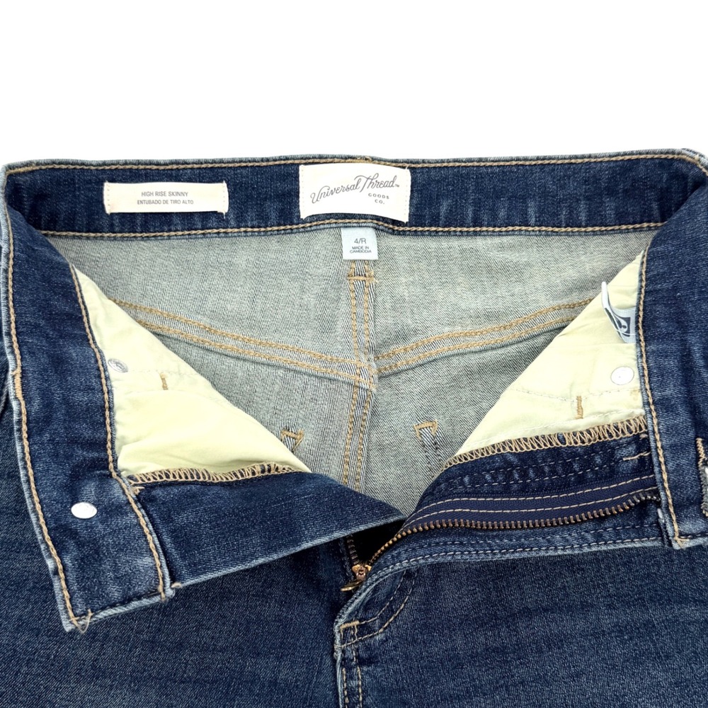 Universal Thread High Rise Skinny Jeans Womens 4/R Blue Exc. Dark Wash Stretch - Picture 5 of 11